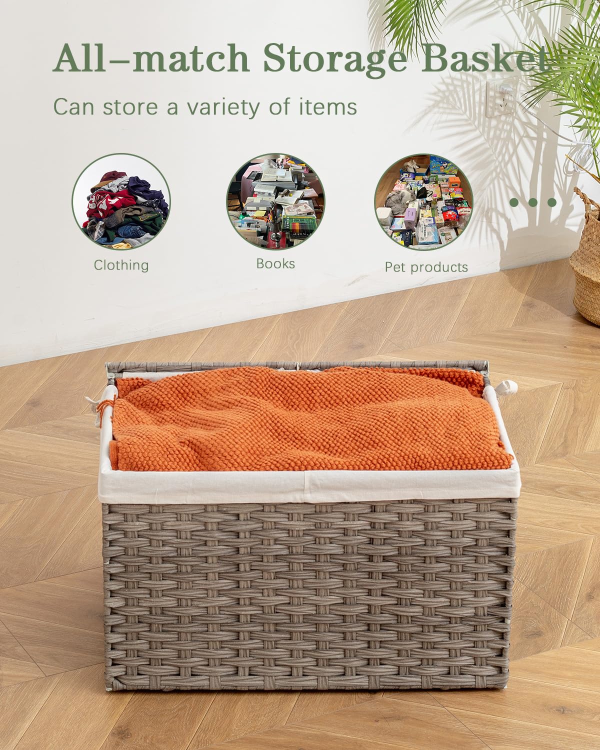 ファミリア　ラタン 収納バスケット カゴ　2個セット Amazon.co.jp: SETVSON 収納バスケット ふた付き ラタン 織物収納